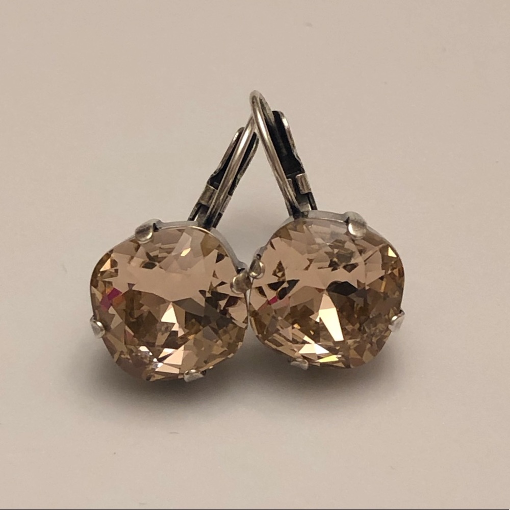 Cushion cut earrings with Swarovski Crystals